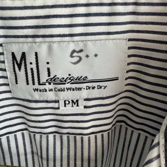 MiLi Designs striped long sleeve button up embroidered size PM - Picture 4 of 6
